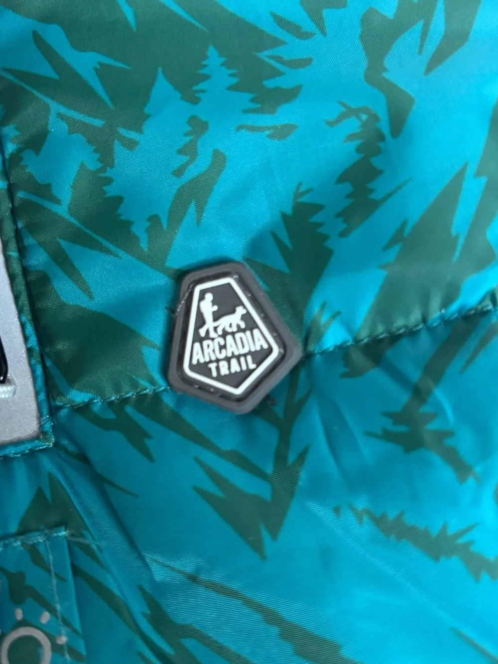 Teal & Dark Green Quilted Dog Puffer Jacket Size S